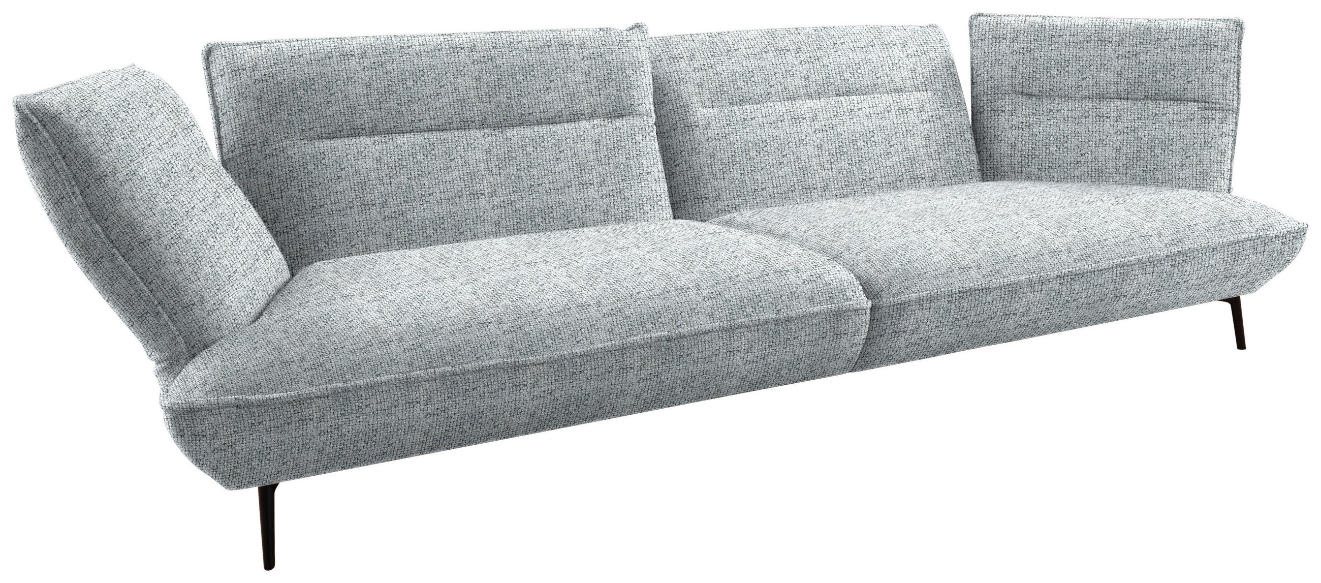 MEGASOFA in Flachgewebe Grau  - Schwarz/Grau, Design, Holzwerkstoff/Textil (339/92/99cm) - Moderano