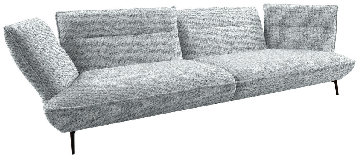 MEGASOFA in Flachgewebe Grau  - Schwarz/Grau, Design, Holzwerkstoff/Textil (339/92/99cm) - Moderano