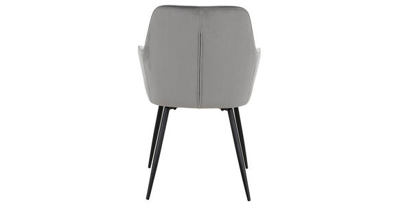 ARMLEHNSTUHL  Stoffauswahl, inklusive Armlehnen Cord  - Schwarz/Grau, Design, Textil/Metall (57/85/60cm) - Novel