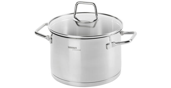 FLEISCHTOPF Perfect Cooking 3 L - Klar/Edelstahlfarben, Basics, Glas/Metall (20/11,5cm) - Homeware Profession.