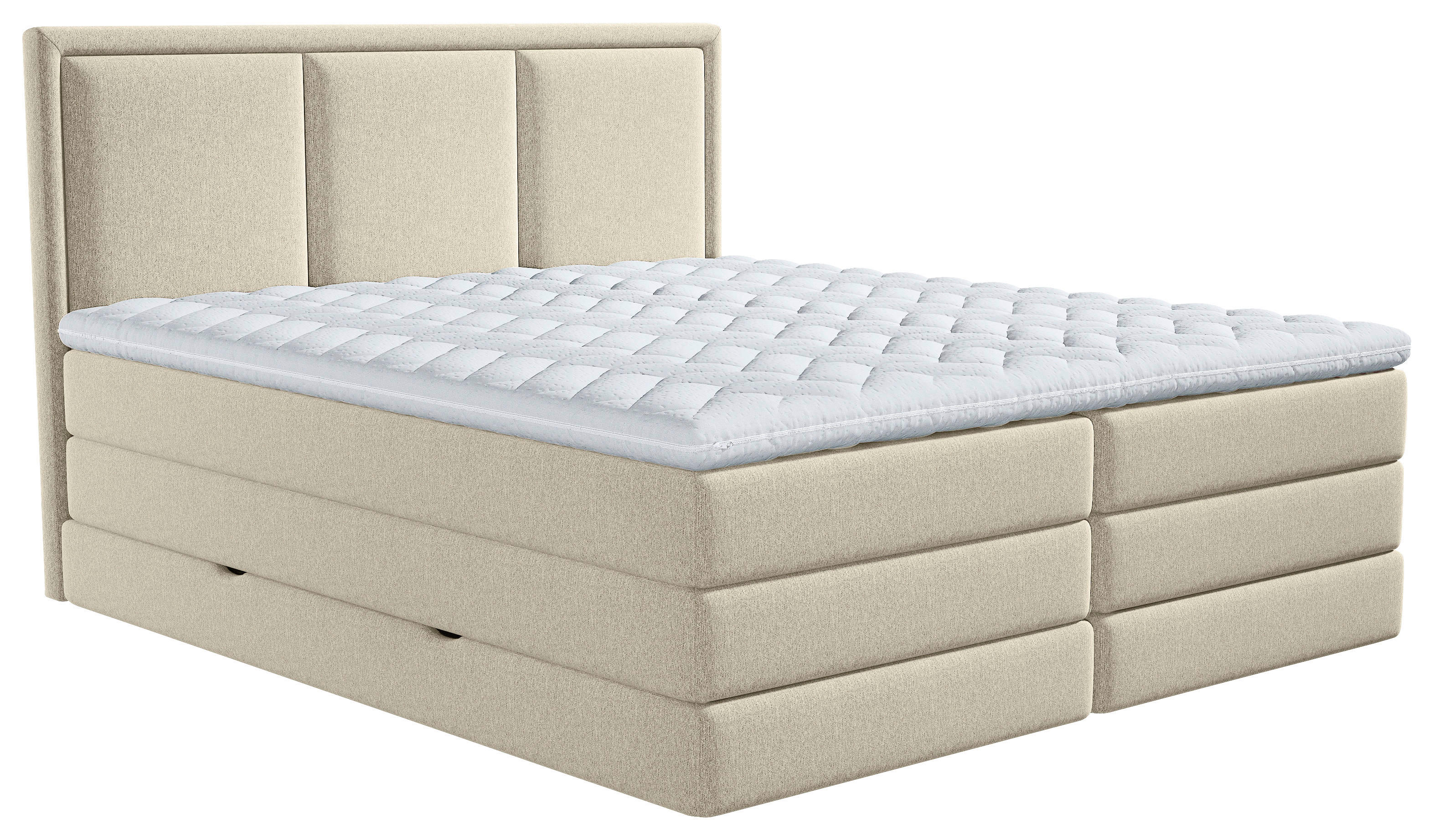 KONTINENTALSÄNG 160/200 cm  i beige  - beige, Design, textil/plast (160/200cm) - MID.YOU