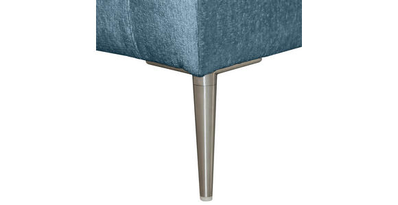 ECKSOFA Blau Chenille  - Blau/Silberfarben, KONVENTIONELL, Textil/Metall (143/284cm) - Carryhome
