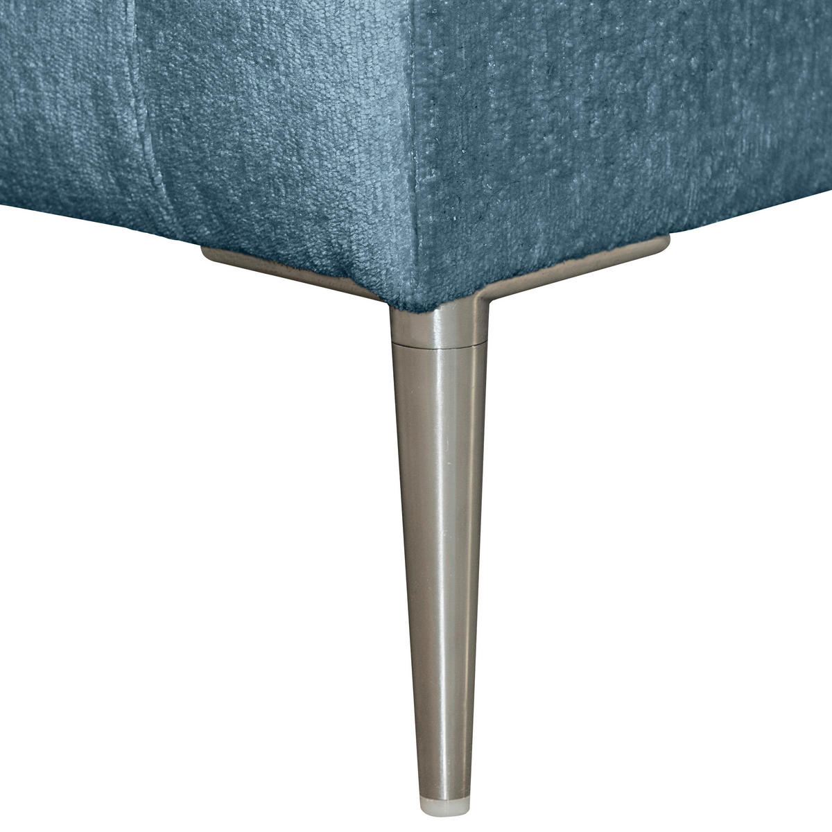 ECKSOFA Blau Chenille  - Blau/Silberfarben, KONVENTIONELL, Textil/Metall (143/284cm) - Carryhome