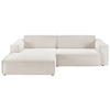 ECKSOFA Weiß Feincord  - Schwarz/Weiß, KONVENTIONELL, Kunststoff/Textil (168/276cm) - Hom`in