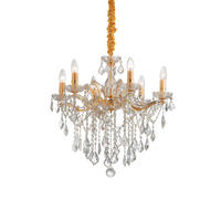 KRONLEUCHTER 60/82-120 cm   - Messingfarben/Goldfarben, KONVENTIONELL, Glas/Naturmaterialien (60/82-120cm) - Ideal Lux