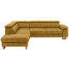 ECKSOFA in Mikrofaser Currygelb  - Currygelb/Eichefarben, Natur, Holz/Textil (226/273cm) - Beldomo System