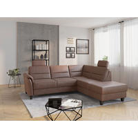 ECKSOFA in Mikrofaser Haselnussfarben  236/212 cm  - Wengefarben/Haselnussfarben, KONVENTIONELL, Holz/Textil (236/212cm) - Sit & More