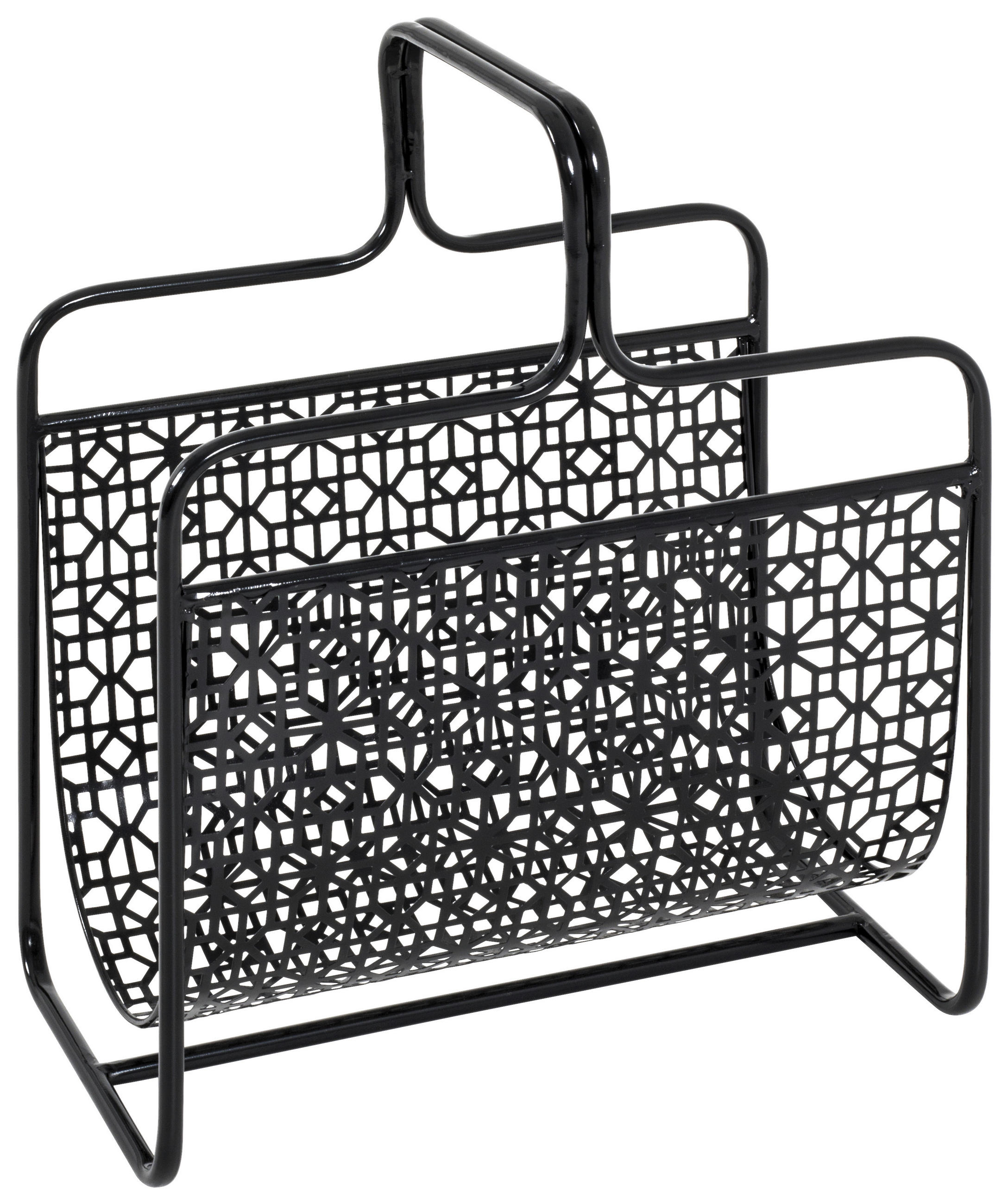 STOJAN NA NOVINY, černá - černá, kov (37/45/22cm) - Carryhome