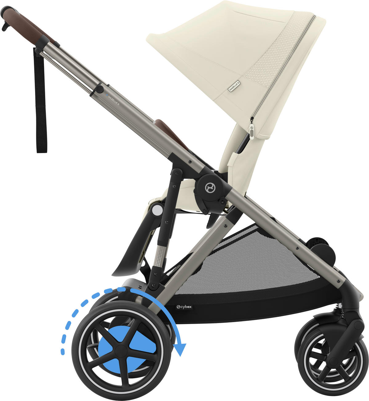 KINDERWAGEN E-GAZELLE S  - Taupe, Design, Kunststoff/Metall (94.5/66/100cm) - Cybex