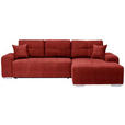 ECKSOFA in Webstoff Rot  - Silberfarben/Rot, Design, Kunststoff/Textil (280/194cm) - Carryhome