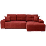 ECKSOFA in Webstoff Rot  - Silberfarben/Rot, Design, Kunststoff/Textil (280/194cm) - Carryhome