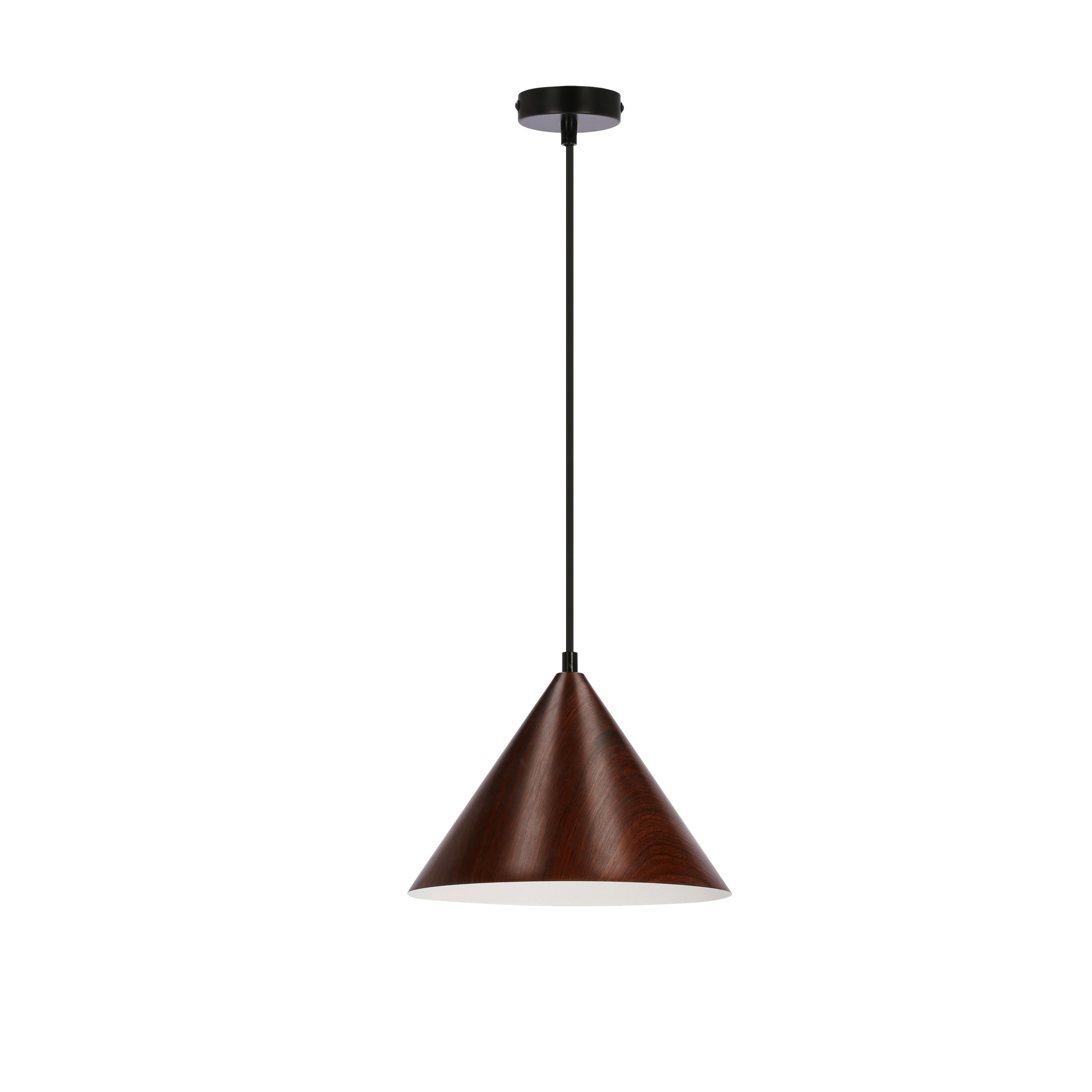 PENDELLEUCHTE Dunca 25/25/110 cm  - Nussbaumfarben/Schwarz, Design, Metall (25/25/110cm)