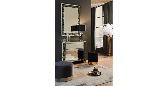 KOMMODE 95,5/80,5/40 cm - Silberfarben/Schwarz, Design, Glas/Holzwerkstoff (95,5/80,5/40cm) - Xora