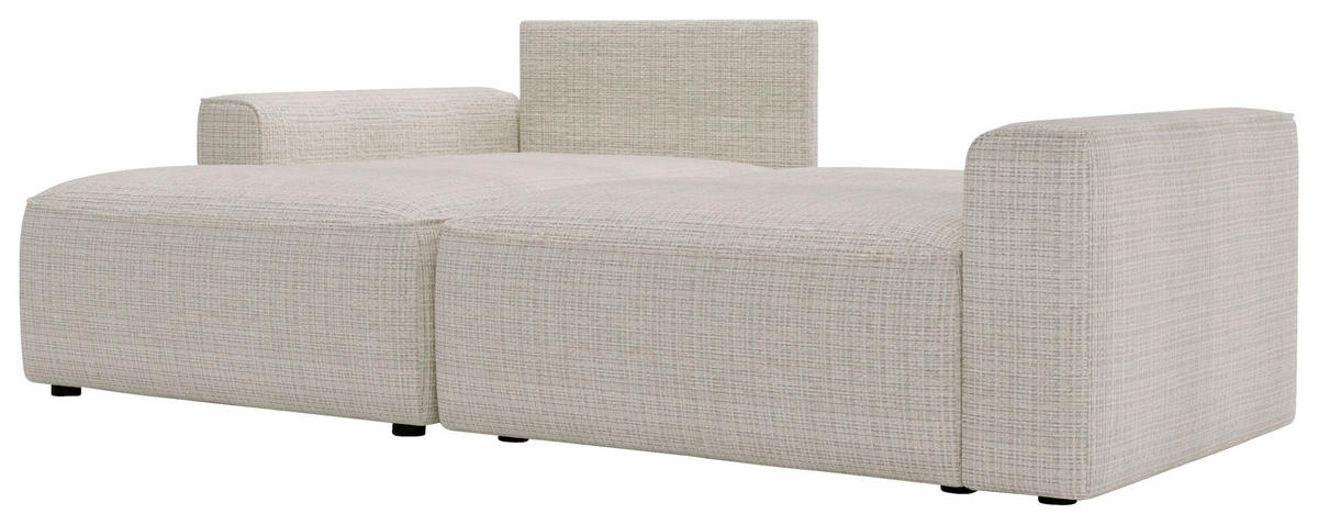 ECKSOFA in Chenille Creme  - Creme/Schwarz, Design, Kunststoff/Textil (144/233cm) - Livetastic