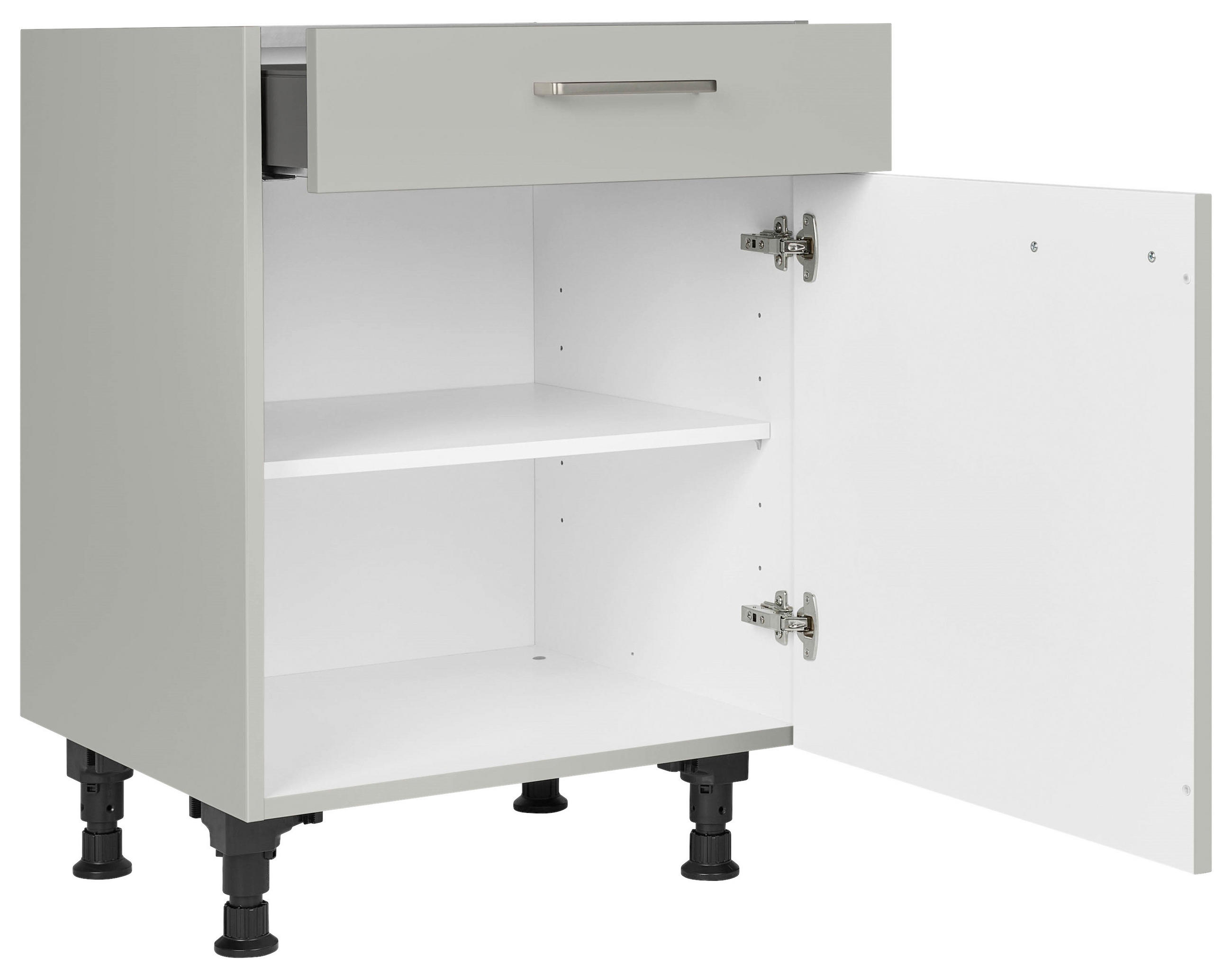 SCHUBKASTENUNTERSCHRANK 60/87/56 cm  in Grau  - Edelstahlfarben/Grau, MODERN, Holzwerkstoff/Metall (60/87/56cm) - Nobilia