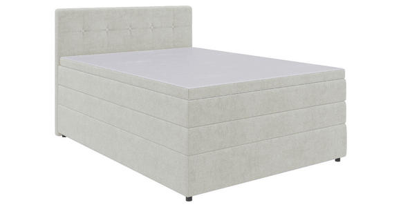 BOXSPRINGBETT 140/200 cm in Creme - Creme/Schwarz, KONVENTIONELL, Kunststoff/Textil (140/200cm) - Carryhome