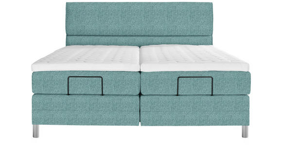 BOXSPRINGBETT 180/200 cm  in Petrol  - Chromfarben/Petrol, KONVENTIONELL, Kunststoff/Textil (180/200cm) - Voleo