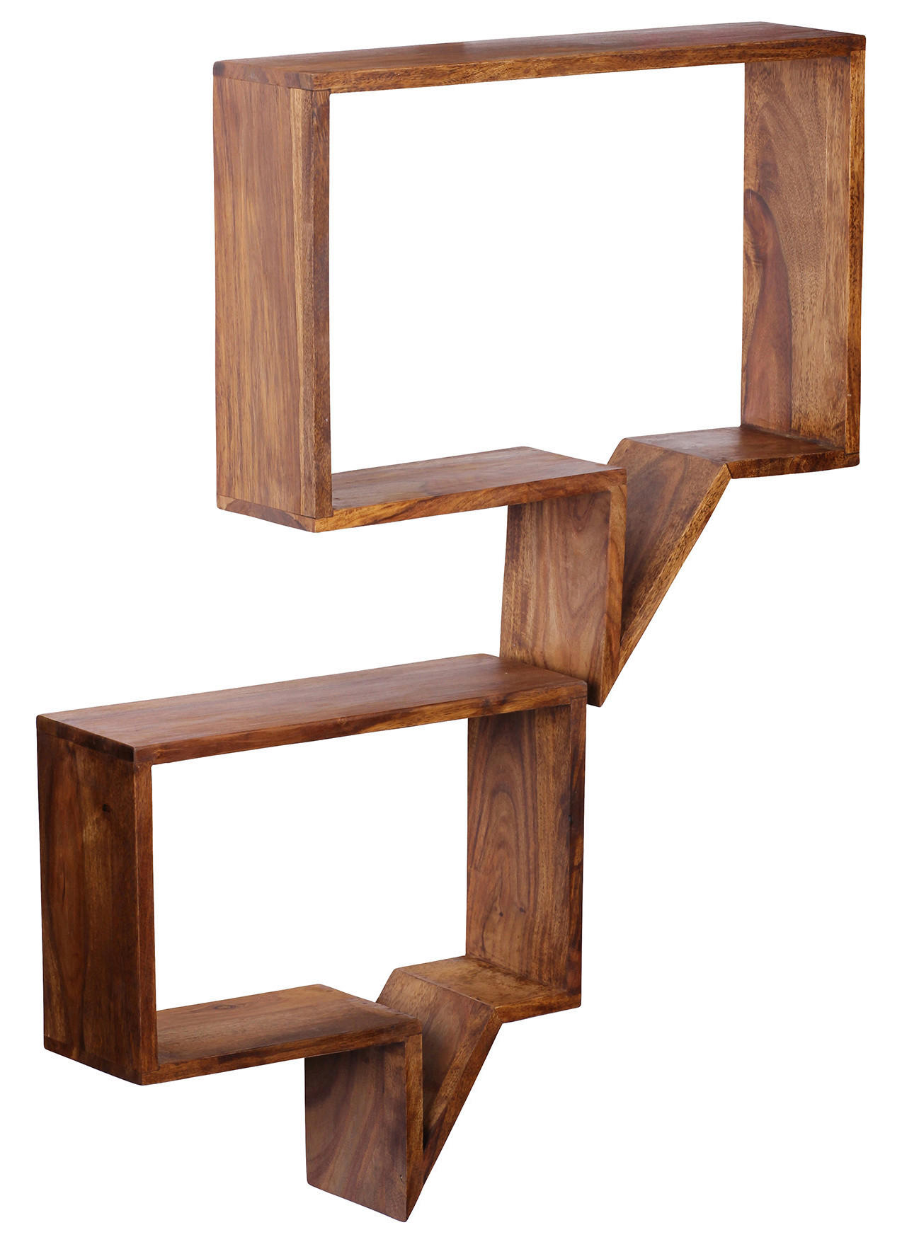 Wandregal "WL1.529" , Sheesham massiv Sheeshamfarben - Sheeshamfarben, MODERN, Holz (50/49/13cm) - MID.YOU