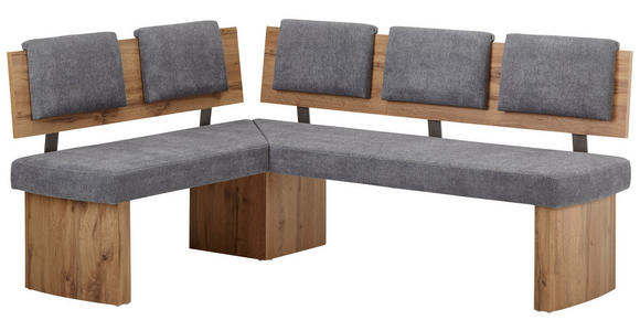 ECKBANK 140/180 cm in Grau, Eichefarben - Eichefarben/Grau, KONVENTIONELL, Holzwerkstoff/Textil (140/180cm) - Cantus