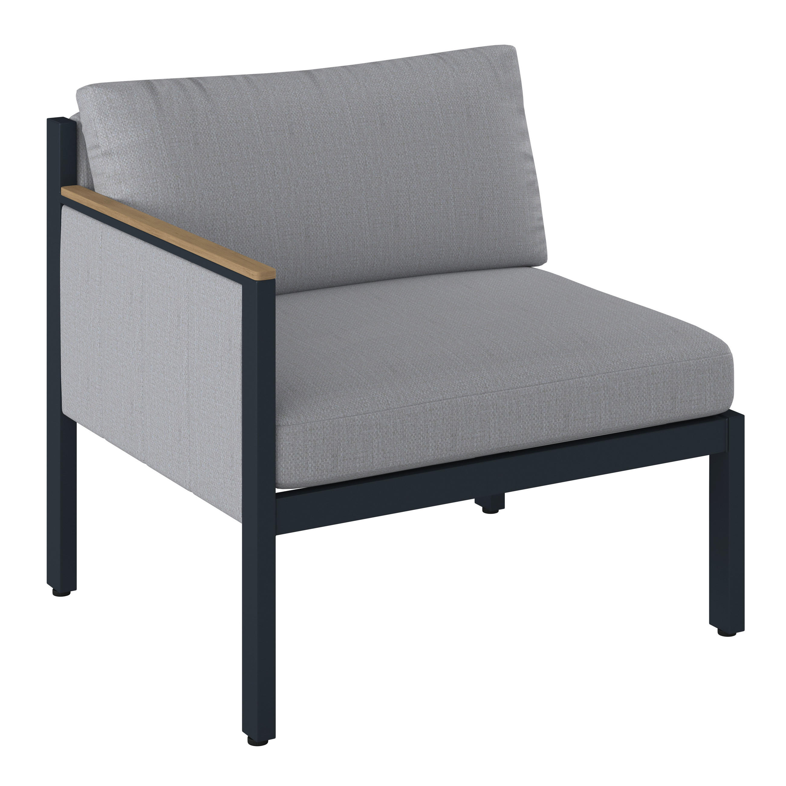 LOUNGEENDTEIL 83,5/73/76 cm Teakholz massiv Aluminium  - Anthrazit/Grau, Design, Holz/Textil (83,5/73/76cm) - Dieter Knoll