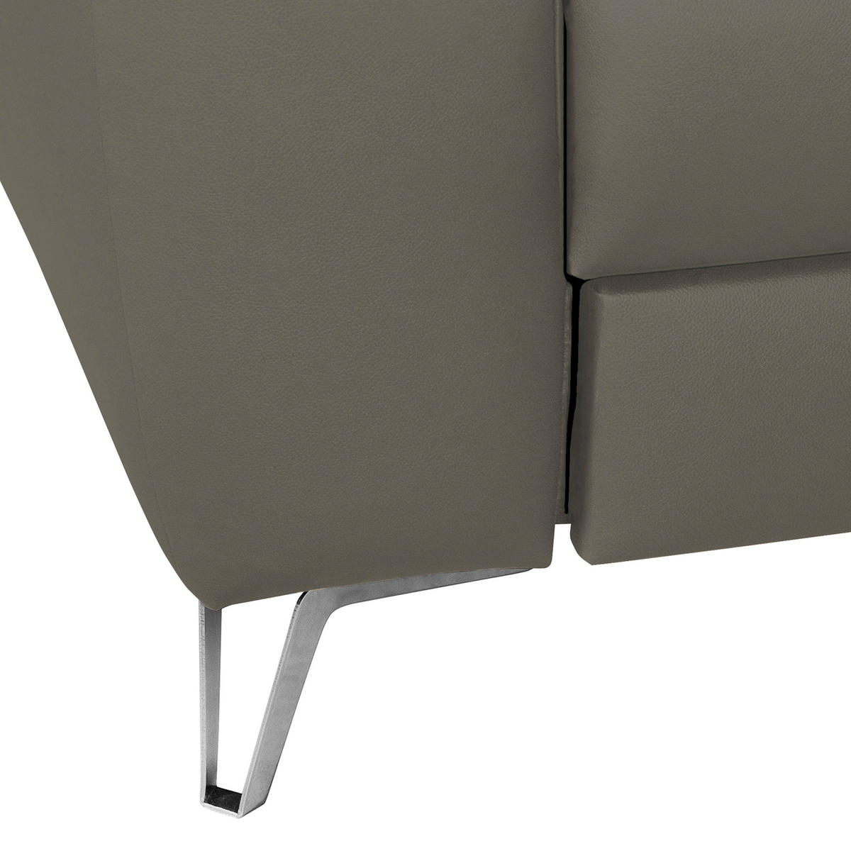 ECKSOFA Sahara Echtleder Lederlook  - Chromfarben/Sahara, Design, Leder/Textil (241/168cm) - Livetastic