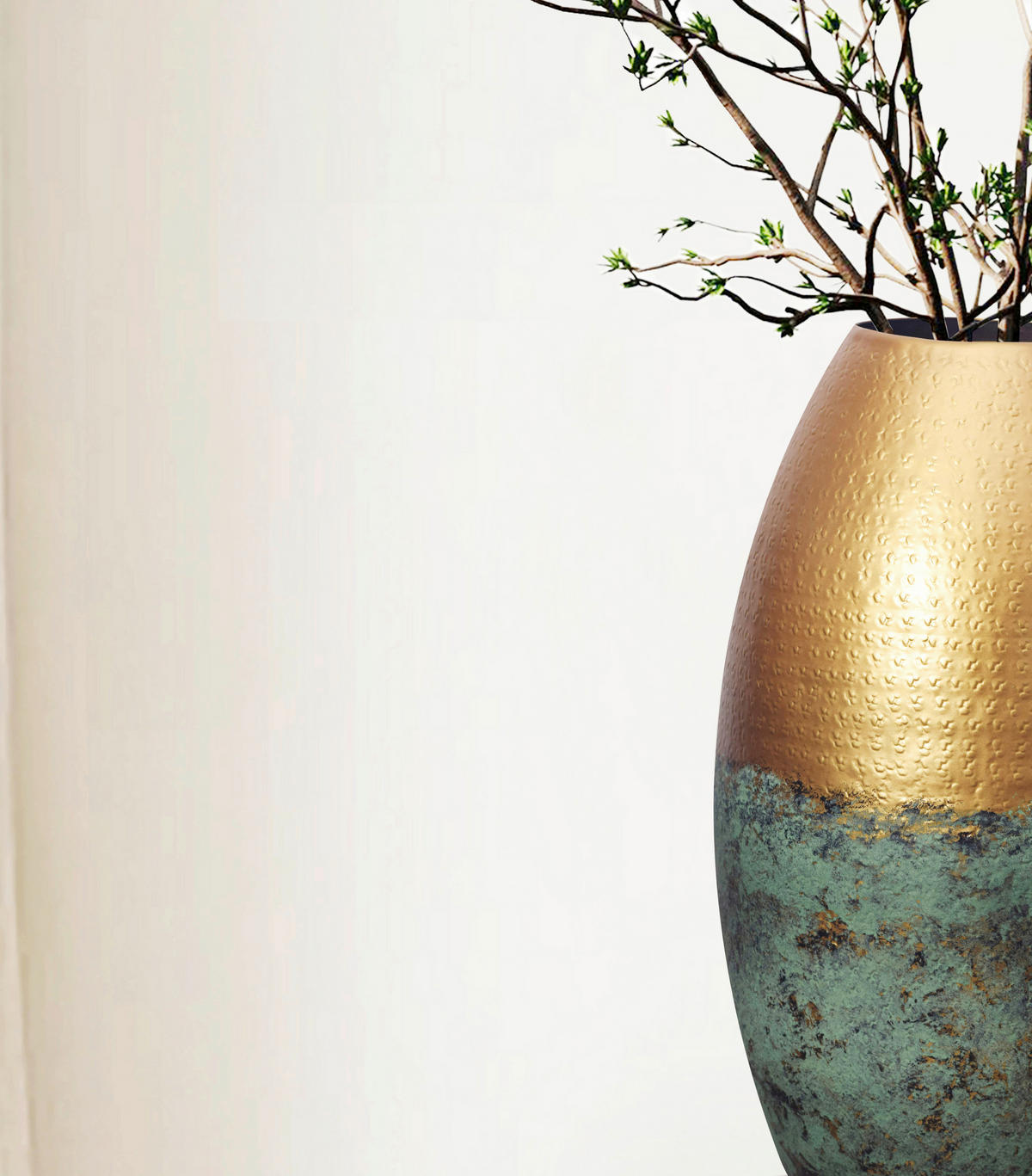 DEKOVASE  - Goldfarben, Design, Metall (25/47/25cm) - Livetastic