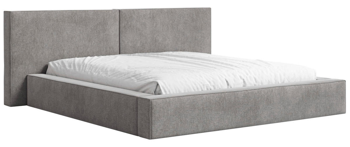 POLSTERBETT 180/200 cm,  in Grau, Bettkasten,  - Schwarz/Grau, MODERN, Holz/Kunststoff (180/200cm) - MID.YOU