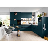 EINBAUKÜCHE SILVIA  - Dunkelblau, Design, Holzwerkstoff - Novel