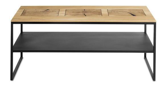 COUCHTISCH in Holz 100/60/41 cm - Wildeiche/Schwarz, Design, Holz/Metall (100/60/41cm) - Johann Jakob