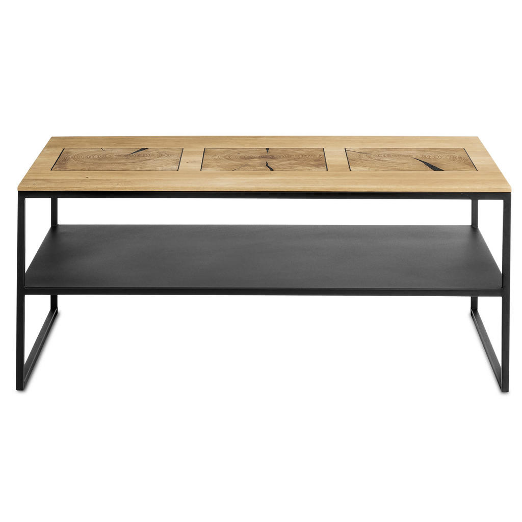 Thumbnail - Johann Jakob Couchtisch, Wildeiche, Holz, Wildeiche, massiv, vollmassiv, Hartholz, rechteckig, eckig, 60x41x100 cm, offe...