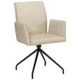 ARMLEHNSTUHL  in Stahl Mikrofaser, Webstoff  - Hellbraun/Beige, Design, Textil/Metall (49/91/60cm) - Moderano