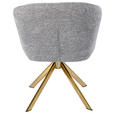 ARMLEHNSTUHL  Sitzfläche 360° drehbar Mikrofaser  Grau, Goldfarben  - Goldfarben/Grau, Design, Textil/Metall (65.5/82/61.5cm) - Hom`in
