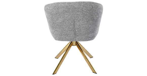 ARMLEHNSTUHL  Sitzfläche 360° drehbar Mikrofaser  Grau, Goldfarben  - Goldfarben/Grau, Design, Textil/Metall (65.5/82/61.5cm) - Hom`in