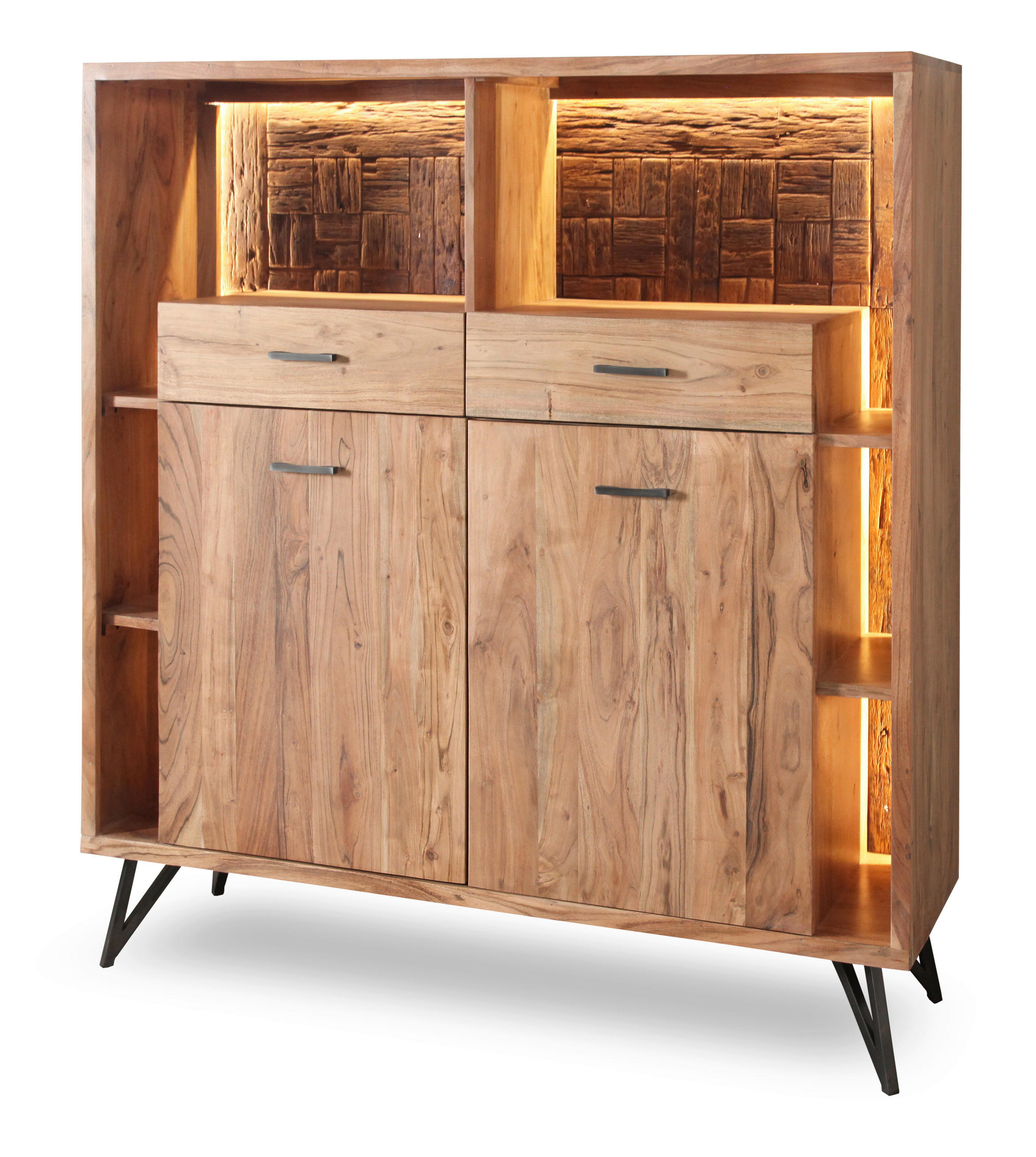 Highboard Indira Akazie Massiv, B: 145 cm