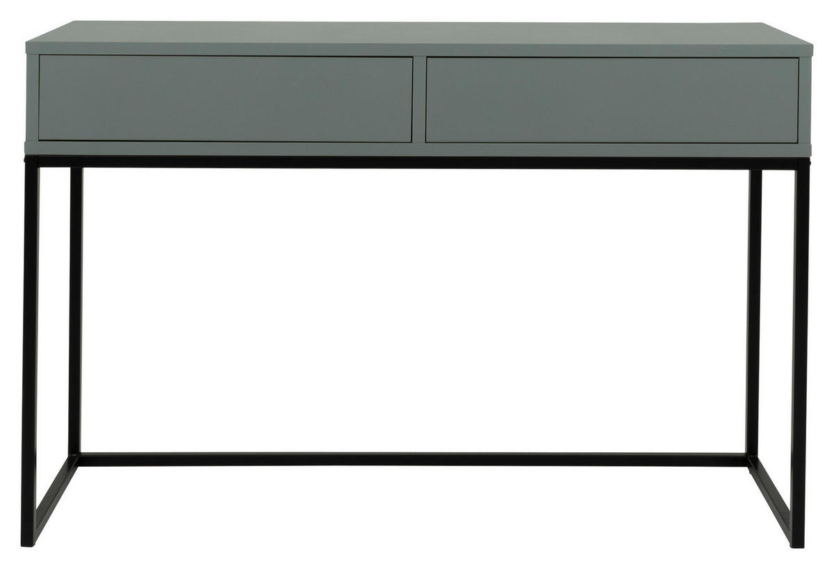 KONSOLENTISCH Schwarz, Dunkelgrün  - Dunkelgrün/Schwarz, Design, Holzwerkstoff/Metall (118/36/76cm)
