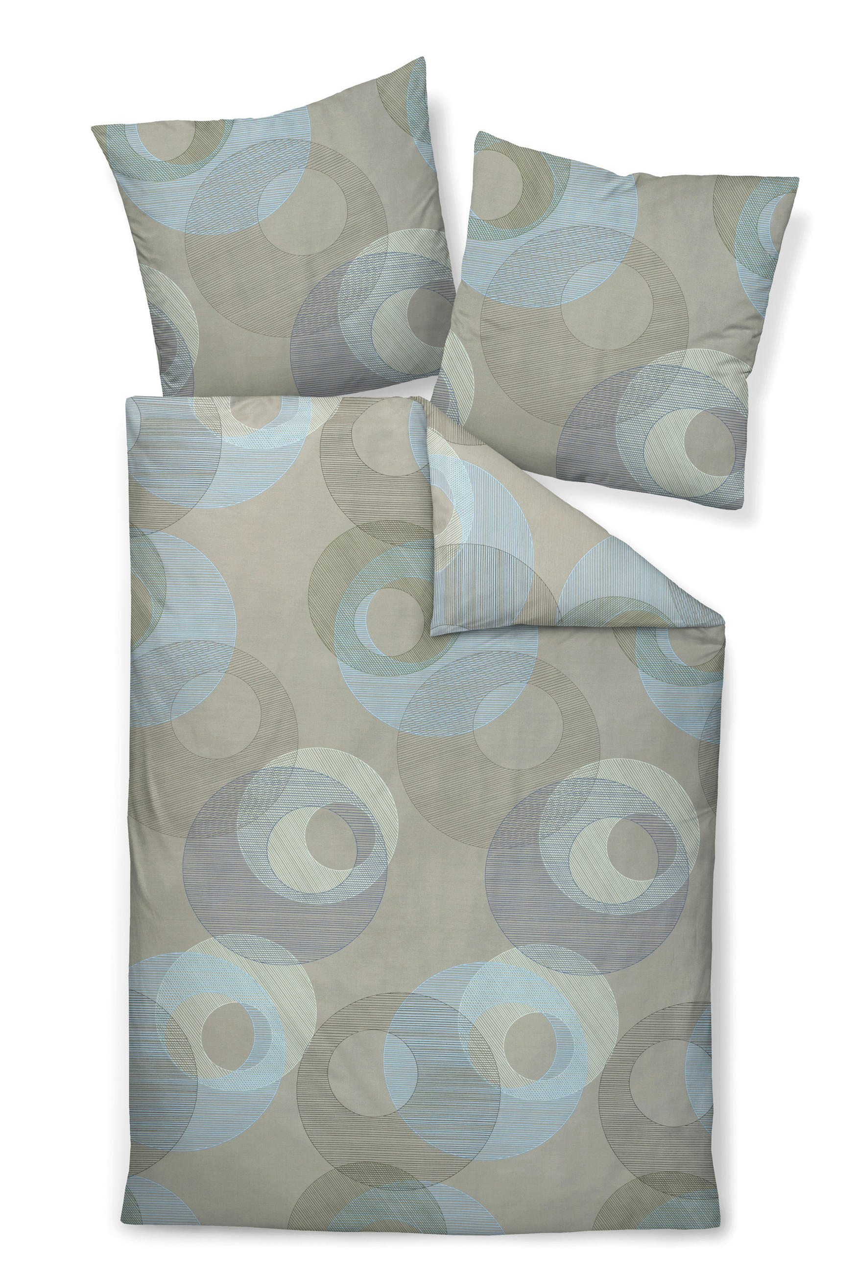 BETTWÄSCHE Biber 155/200 cm  - Salbeigrün, Design, Textil (155/200cm) - Janine