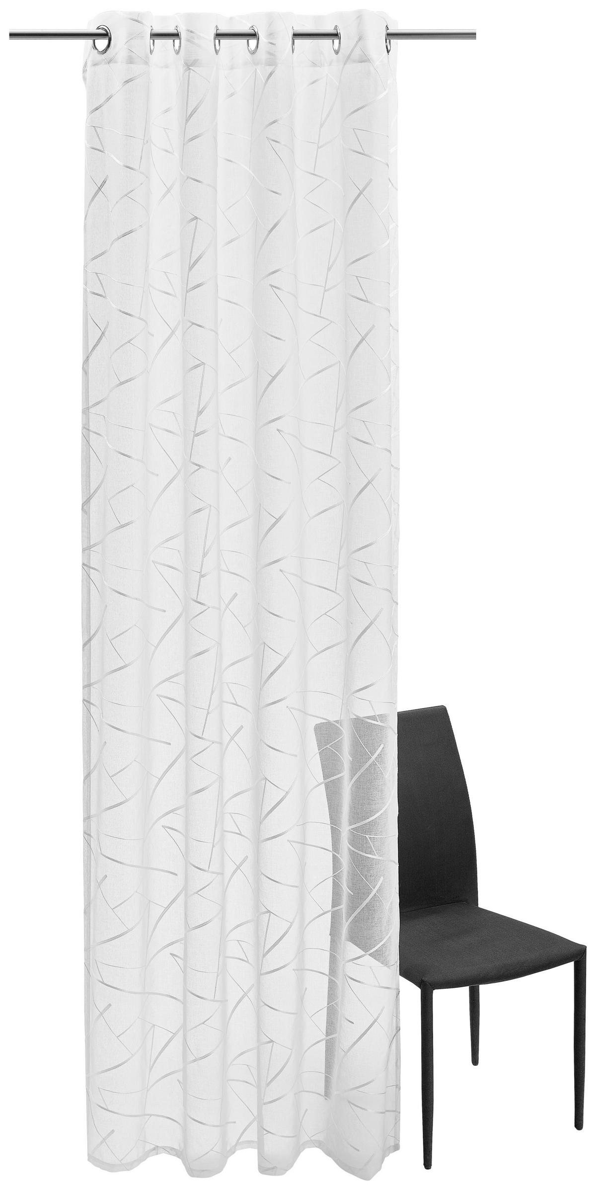 ÖSENSCHAL GRAPHIK halbtransparent 140/245 cm   - Weiß, Design, Textil (140/245cm) - Esposa