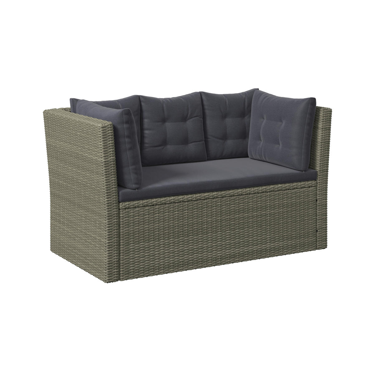 GARTENBANK 160/80/85 cm  in Grau, Dunkelgrau  - Dunkelgrau/Schwarz, MODERN, Kunststoff/Textil (160/80/85cm) - Ambia Garden