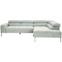 ECKSOFA Grau Flachgewebe  - Chromfarben/Grau, KONVENTIONELL, Textil/Metall (282/224cm) - Hom`in