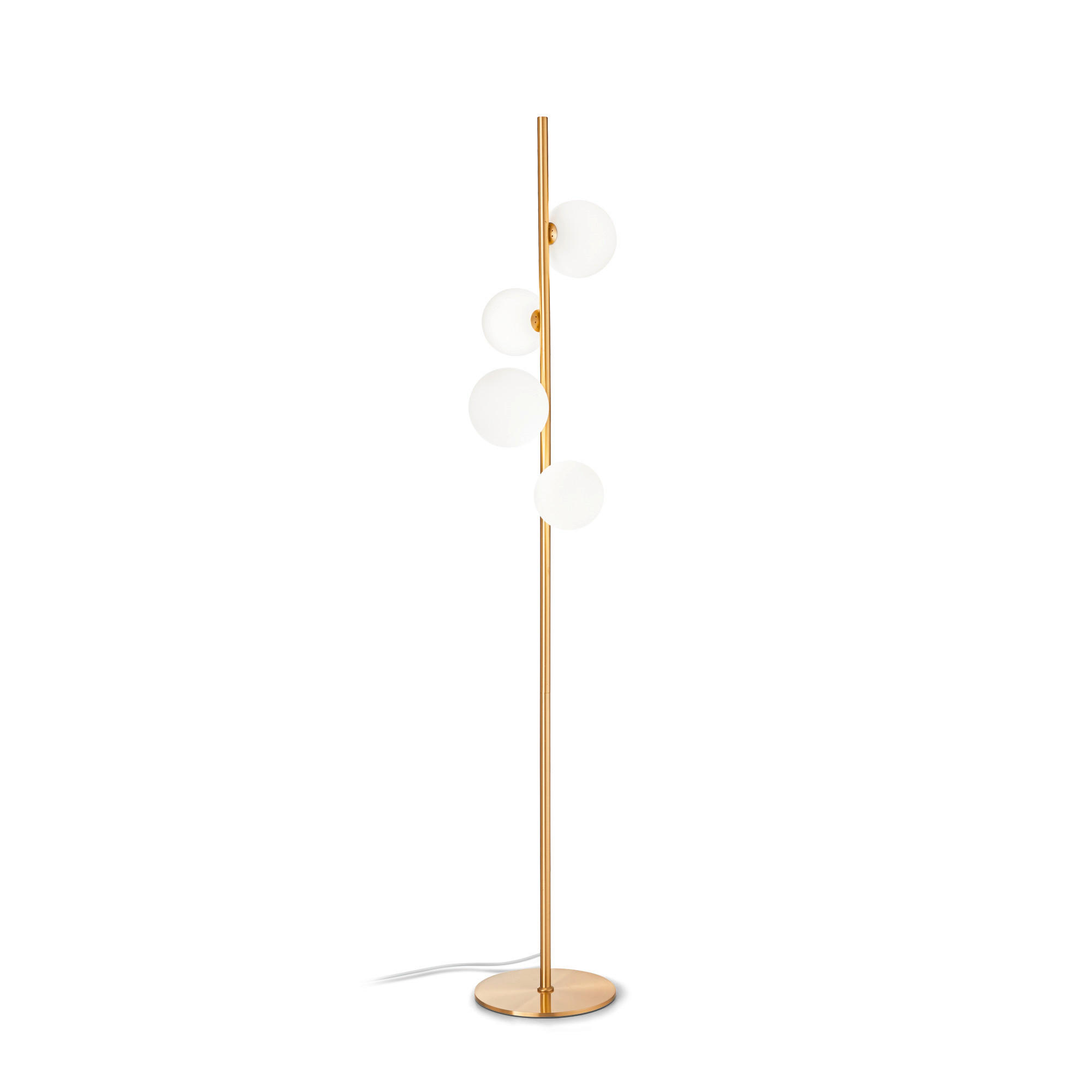 STEHLEUCHTE    - Messingfarben/Weiß, Design, Glas/Metall (32/164/29,5cm) - Ideal Lux