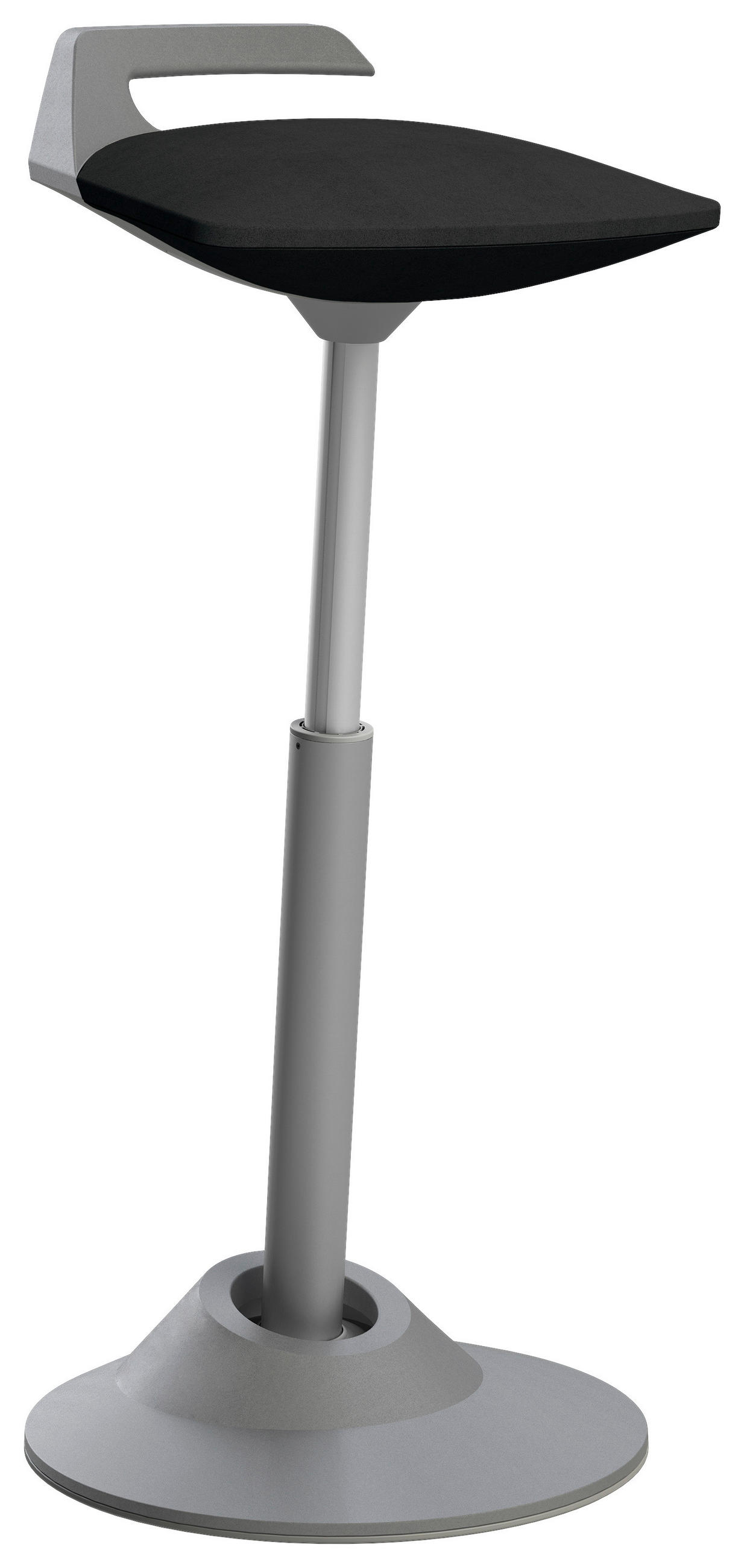 BÜROHOCKER 38/60-93/38 cm  - Schwarz/Grau, Basics, Textil/Metall (38/60-93/38cm) - Aeris