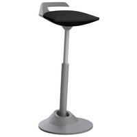 BÜROHOCKER 38/60-93/38 cm  - Schwarz/Grau, Basics, Textil/Metall (38/60-93/38cm) - Aeris