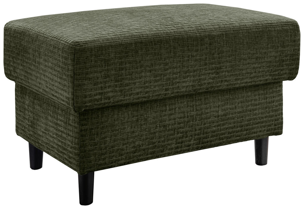 HOCKER in Textil Olivgrün  - Schwarz/Olivgrün, Modern, Holz/Textil (76/46/55cm) - Livetastic