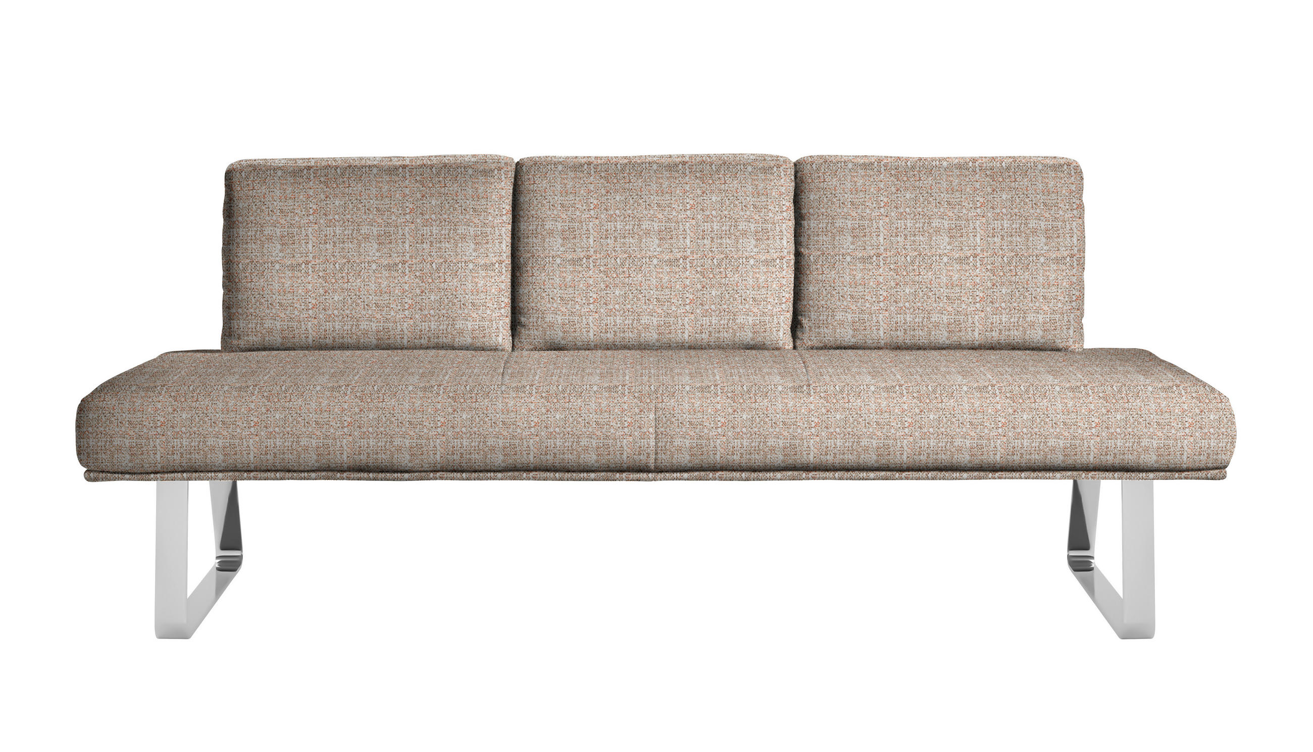 SITZBANK 224/92/78 cm  in Orange, Chromfarben  - Chromfarben/Orange, Design, Textil/Metall (224/92/78cm) - Dieter Knoll