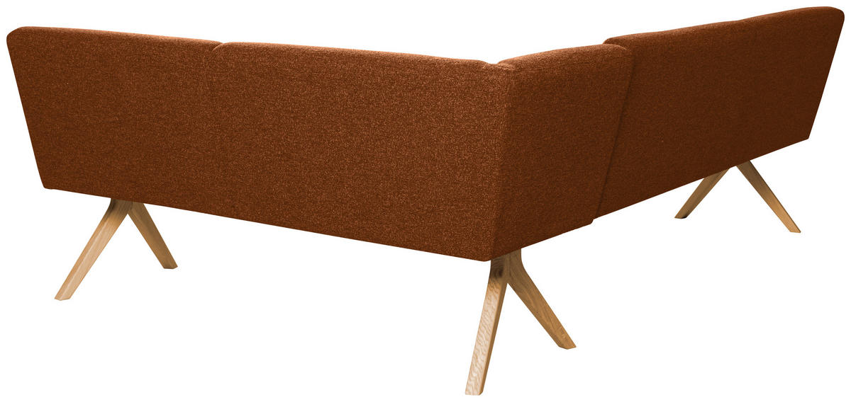 ECKBANK 238/172 cm Webstoff Haselnussfarben Eiche vollmassiv   - Eichefarben/Haselnussfarben, KONVENTIONELL, Holz/Textil (238/172cm) - Linea Natura