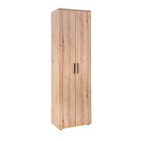 GARDEROBENSCHRANK Almada  in 60/200/38 cm  - Eichefarben/Schwarz, Konventionell, Holzwerkstoff/Kunststoff (60/200/38cm) - Moderano