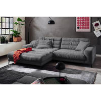 ECKSOFA Ottomane links  Dunkelgrau Cord  - Dunkelgrau/Schwarz, Design, Textil/Metall (207/296cm) - Dieter Knoll