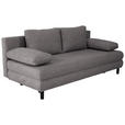 SCHLAFSOFA Lia in Webstoff Anthrazit  - Anthrazit/Schwarz, Design, Textil/Metall (197/84/92,5cm) - Hom`in