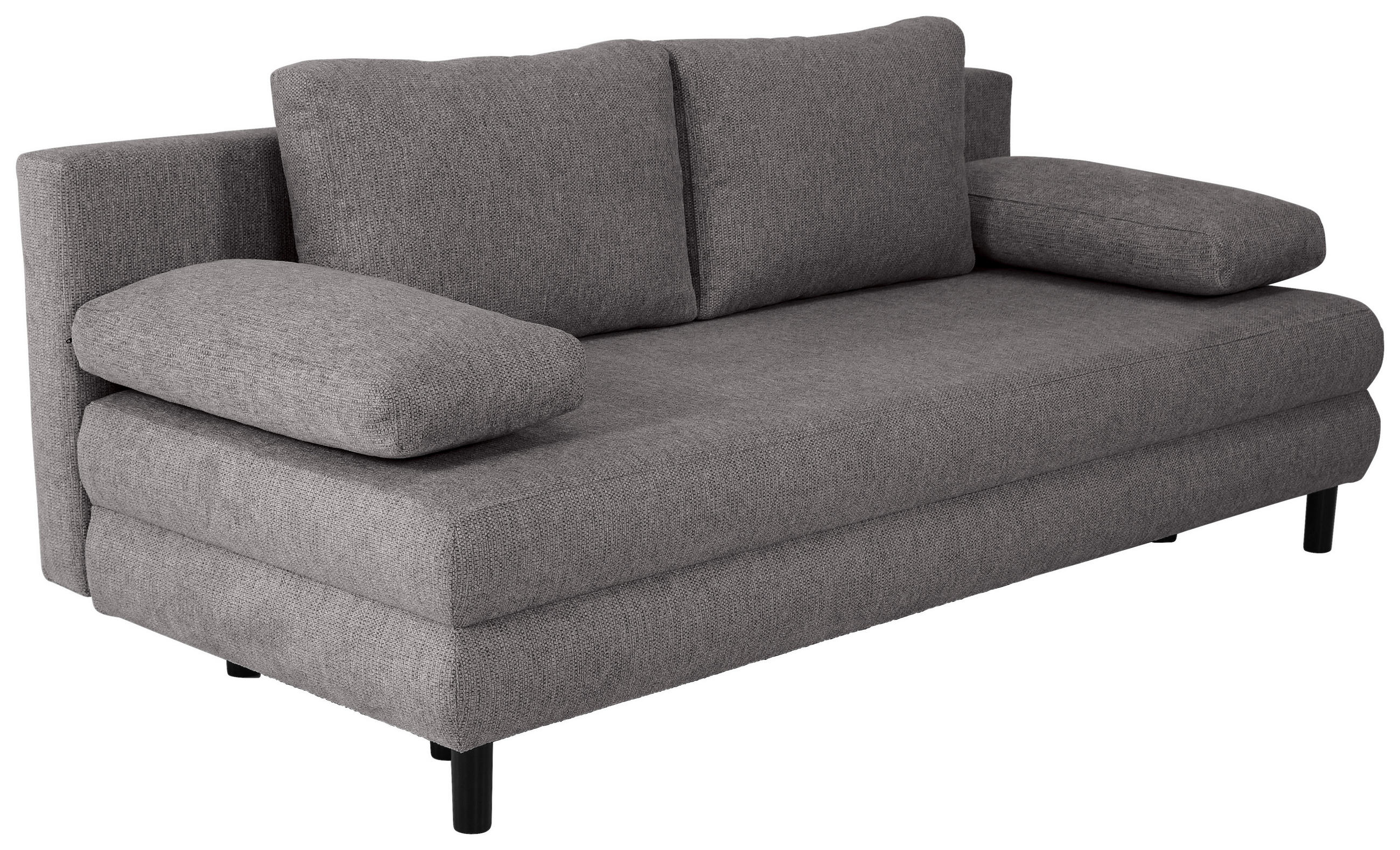 SCHLAFSOFA Webstoff Anthrazit  - Anthrazit/Schwarz, Design, Textil/Metall (197/84/92,5cm) - home24