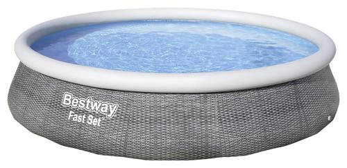 POOLSET 57376GS 396/84 cm  - Blau/Weiß, KONVENTIONELL, Kunststoff (396/84cm) - Bestway
